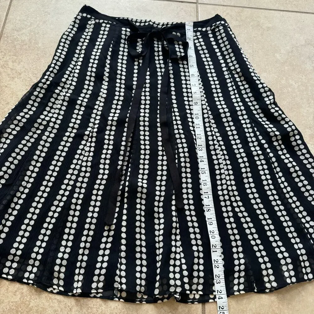Silk Skirt Polka Dot Women’s Knee Length Coquette Whimsy Goth Fairy Preppy